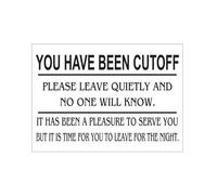 ZDVHOMCB Humorous Bartender Message Metal Wall-Art Cut Off Notice Sign Funny Pub Decor Novelty Gift for Home Bar Man Cave or Tavern 8 X 12