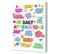 ZDVHOMCB Positive Affirmations Poster for Self-Care and Mindfulness - Inspirational Wall Art for Women, Teen Girls Room, Home Office, or Living Room Framed,08x12inch(20x30cm)