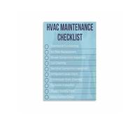 ZDVHOMCB Property Management Reference Poster - HVAC System Maintenance Checklist, Informative Canvas Decor for Rental Office or Home Garage Framed,12x18inch(30x45cm)