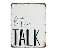 ZDVHOMCB Speech Wall-Art Lets Talk Vintage Retro Metal Tin Plaque for Classroom Office Educational Decor 8 X 12
