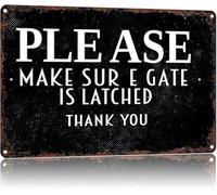 ZDVHOMCB Vintage Gate Latch Reminder Sign Make Sure Gate Is Latched Metal Sign for Yard Gate 8 X 12
