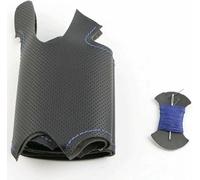 Zdwpan Cucito a mano in pelle nera Coprivolante per Golf 4 Passat B5 1996-2003 per Seat Leon 1999-2004 Polo DIY Traspirante e Antiscivolo Con fori