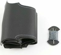 Zdwpan Cucito a mano in pelle nera Coprivolante per Nissan Qashqai J10 X-TRAIL NV200 2008-2012 Stile auto 2009-2012 DIY Traspirante e Antiscivolo Con fori