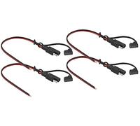 zdyCGTime 18AWG 2 Pin SAE Spina Singola Cavo di Prolunga a Disconnessione Rapida con Copertura Antipolvere, Cavo di Spina Solare SAE, Adatto per moto, auto, trattori, ecc. (30 cm/4Pezzi)
