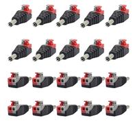 zdyCGTime 20 Pezzi Adattatore Maschio DC 5,5mm x 2,1mm Senza Saldatura,Maschio DC a Terminale a Molla a 2Pin Adattatore di Alimentazione 12V 5A,Per Luci LED,Telecamere CCTV,Sistemi di Sicurezza.