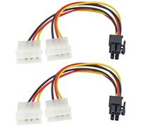 zdyCGTime 2Pezzi Doppie 4 Pin Molex a 6 Pin PCI-E Scheda Grafica Adattatore Cavo,Doppio 4 Pin IDE Molex Maschio a ATX 6 Pin Maschio 12V Cavo di Connessione Per Scheda Grafica del Computer.(20CM)