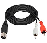 zdyCGTime 2RCA da a 7 Pin Maschio Prolunga,Cavo MIDI DIN 7 Pin Maschio a 2RCA Maschio Cavo Audio,Compatibile con Bang & Olufsen B & O, Naim, Quad. Sistema stereo. (1,5 M / 4,8 Piede)