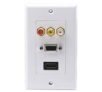 zdyCGTime 3RCA + HDMI + VGA Wall Plate HDMI component Composite audio video Wall charger Outlet Mount presa Face pannello di bianco (RCA & HDMI & VGA) RCA&HDMI&VGA