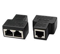 zdyCGTime Adattatore sdoppiatore di rete RJ45 - 1 RJ45 femmina a 2 RJ45 femmina adattatore di rete femmina, connettore LAN, adatto per due dispositivi allo stesso tempo online. (1 paio).