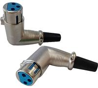 zdyCGTime Adattatore XLR fai-da-te 90 Grado 3 pin XLR femmina a saldare Tipo di connettore per microfono audio per microfono audio (confezione da 2 in argento) (XLR femmina)