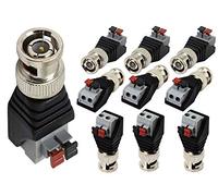 zdyCGTime BNC Adattatore per balun video BNC Maschio Spina a 2 pin/Way Terminale a vite Video Audio Pressa a molla Tipo Balun con terminale a vite senza saldatura per Coax Cat5 a CCTV(10 Pezzi)