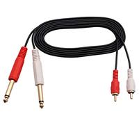 zdyCGTime cavo audio doppio da 6,35 mm a 2 RCA, doppio cavo TS maschio da 6,35 mm a 2 (Dual) RCA maschio, adattatore convertitore audio, per amplificatori mixer, mixer, ecc.(1.8M)