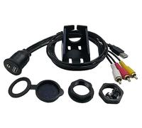 zdyCGTime Cavo da 3,5 mm e USB per montaggio a filo, 1 m, prolunga RCA, cruscotto, pannello, auto, barca, moto