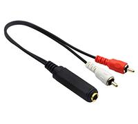 zdyCGTime, cavo splitter a Y da 6,35 mm a 2 RCA, placcato oro da 6,35 mm TRS femmina a 2 (Dual) RCA maschio stereo audio Y splitter cavo adattatore di prolunga.(30 cm)