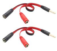 zdyCGTime cavo splitter audio a Y da 3,5 mm a 4 poli, da AUX maschio a 2 x 3,5 mm femmina, cavo splitter a Y per cuffie, adattatore splitter per smartphone, tablet, MP3, MP4 (20 cm)