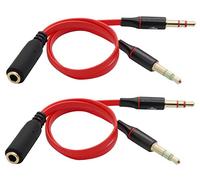 zdyCGTime da AUX femmina a 2 x 3,5 mm maschio cavo splitter a Y per cuffie, cavo splitter audio a Y da 3,5 mm a 3 poli, adattatore splitter per smartphone, tablet, MP3, MP4 (20 cm)