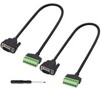 zdyCGTime DB9 Maschio a 8 Pini Terminali a Vite Cavo Senza Saldatura,Diretto DB9 D-SUB VGA 9Pin RS232 Cavo di Prolungamento Seriale Maschio,Per Dispositivi Come Monitor di Computer.(30cm/M-2 Pezzi)