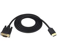 zdyCGTime Interfaccia placcata oro Adattatore HDMI maschio a VGA maschio,cavo convertitore audio e video hdmi vga full HD 1080P,compatibile con computer,laptop,proiettori,HDTV.(1,8M/1Pezzo)