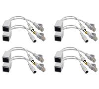 zdyCGTime - Kit iniettore PoE passivo e splitter PoE con RJ45 Ethernet e alimentazione via DC 5,5 x 2,1 mm F/M, 4 coppie, colore: Bianco