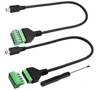 zdyCGTime Micro USB Cavo Connettore Della Scheda Terminale a Vite, Micro USB 2.0 Maschio Spina a 5 Pin/Percorso con Terminali Schermati Cavo Adattatore Pluggable (30CM/2 Pezzi) (Mini, Maschio)