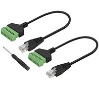 zdyCGTime RJ45 Crystal maschio a 8 pin adattatore terminale a vite cavo senza saldatura RJ45 / 8P 8C prolunga cavo Ethernet per AV CCTV DVR Cat6 Cat5 accoppiatore in linea.(30cm/2Pezzi)