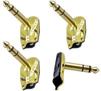 zdyCGTime Spina audio stereo a granchio, ad angolo retto, 6,35 mm, 90 gradi, maschio TRS, stile pancake, connettori per altoparlanti, basso, amplificatore, microfono e chitarra elettrica (confezione