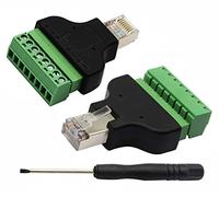 zdyCGTime Spina Maschio RJ45 a 8P 8C Femmina, Cavo di Rete Ethernet per AV CCTV UTP DVR Cat5 Cat5e Cat6 Cat7 in Linea accoppiatore 300V 8A.(2 Pezzi)