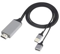 ZdyCGTime Telefono e Tablet 1080P HDMI Specchio Cavo 2 in 1, HD Maschio a 2 USB A Femmina/Maschio, 1080P/60HZ HDTV, Utilizzato in Proiettore, Monitor, ecc. (1m/Nero-USB A)
