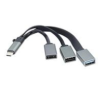 zdyCGTime Tipo-c 3.0 maschio a 1 USB A 3.0 + 2 USB A 2.0 femmina Cavo adattatore 3 in 1 USB C a 3 USB femmina estensione Hub OTG Splitter per telefono, tablet, disco U ecc. (19 cm/1 confezione)