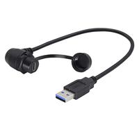 zdyCGTime USB 3.0 femmina maschio a C-tipo 3.0 femmina curva destra cruscotto automobilistico incorporato cavo di estensione, adatto per il cruscotto automobilistico, camion, nave e moto (30cm)