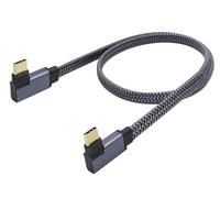 zdyCGTime USB 3.1 60W 3A a ricarica rapida coppia di cavi intrecciati a flessione a 90 gradi. Trasferimento dati da 10 Gbps, adatto per cartucce SSD. (30 cm) (Male to male bend to the right（60cm）)