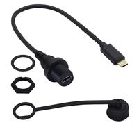 zdyCGTime USB-C 3.1 10Gbps Cavo di Espansione da Maschio a Femmina Incorporato,Pannello Rotondo Impermeabile e Resistente Alla Polvere,Compatibile con Superfici del Cruscotto per Auto.(30CM/12Pollici)