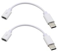 zdyCGTime USB C a Micro USB Cavo,Tipo-C Maschio a Micro USB Femmina 480Mbps Data Sync &5V/3A Cavo Adattatore di Ricarica Rapida,Compatibile Con Samsung Galaxy,Pixel,MacBook,Power Bank,(2-Pack/Bianco)