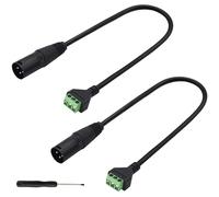 zdyCGTime XLR a 3 pin Adattatore di morsetti a vite XLR jack audio senza saldatura Cavo del microfono per altoparlanti, microfoni, apparecchiature audio e illuminazione da stage (30cm/M-2Pack)