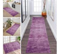 ZDYHMrj Tappeto passatoia per corridoio, antiscivolo, 120 x 400 cm, viola, design moderno, venduto al metro, per cucina, corridoio, soggiorno, camera da letto, soggiorno, cattura lo sporco