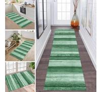 ZDYHMrj Tappeto passatoia per corridoio, antiscivolo, 50 x 80 cm, verde scuro, design moderno, venduto al metro, per cucina, corridoio, camera da letto, soggiorno, cattura lo sporco