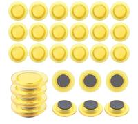 ZDZBLX Calamite Frigorifero Calamite Potenti, 28 Pezzi Magneti Calamite Piccole Magnete Potente, Calamite per Lavagna Magnetica Calamita Frigo Mini Calamite Rotonde, per Bacheca,Frigo,Ufficio (Giallo)