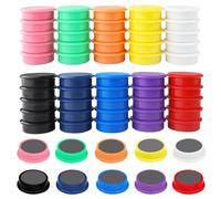 ZDZBLX Calamite Potenti, 60 Pezzi 10 Colori Magneti Calamite Frigorifero Calamite Piccole Calamita Potente, Calamite per Lavagna Magnetica Magneti Frigo Magnete Rotonde, per Frigo, Lavagne, Calendari