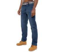 Ze ENZO Ez399 Jeans Firmati Pantaloni in Denim dalla vestibilità Regolare, Grande Re Alto per Uomo Indaco 32W / 30L