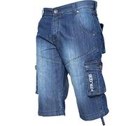 Ze ENZO - Pantaloncini Cargo da Uomo, in Denim, Resistenti