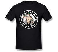 ZE YUAN Men's John Cena Rise Above Hate Cotton T Shirt Black S