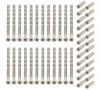 ZEACCT 24 Gruppi M4 Placcato Nickel Vite, Maniglia Della Porta Viti di Fissaggio, Viti di Collegamento Con Manicotto, Viti Maniglia della Porta, per Maniglia della Porta, Armadietto