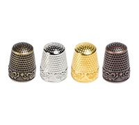 ZEACCT 4 Pezzi Cucito Ditali, Protezione per Aghi da Cucito, Ditale in Metallo, Ditale di Protezione Cucito Metallo, Scudo Dito Metallico, Finger Protector, Ditale per Maglieria, Lettino per Dita