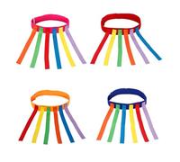 ZEACCT 4 Pezzi di Gioco del Tira la Coda e Cintura per Il Gioco Dell'inseguimento, Fascia per Tira la Coda dei Bambini, per Ragazza e Ragazzo (Blu Rosso Rosa Arancione)