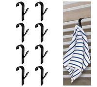 ZEACCT 8 Pezzi, Gancio Porta Asciugamani per Radiatore, Gancio Elettrico Per Radiatore Portasciugamani, Gancio per Radiatore da Bagno, Gancio per Radiatore Senza Bisogno di Trapano (Nero)