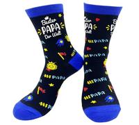 ZEACKUQ Regali per mamma e papà, calzini divertenti, regali per donne e uomini, regalo per la festa della mamma, regalo per la festa del papà, Happy Birthday Socks, IL MIGLIOR PAPA, Taglia unica