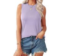 Zeagoo Basic Canotta Donna Estiva Canottiera Senza Maniche Tank Top Girocollo Morbido Viola, L