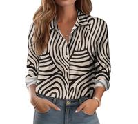 Zeagoo Camicie con bottoni per donna eleganti a stampa floreale a maniche lunghe camicetta business casual da lavoro top, XL