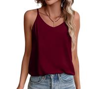Zeagoo Canotta Donna Elegante Top Estivo Canottiera Tank Top Scollo a V | Basic Tops Senza Maniche Sottogiacca S-XXL