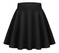 Zeagoo Donna Gonna Corta Svasata Mini Gonna da Pattinatrice Versatile Elastica Solida Colore Gonna